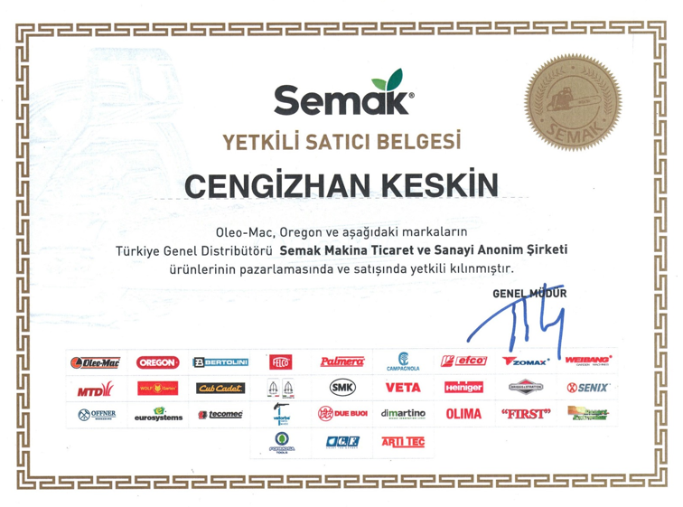 SEMAK YETKİLİ SATICI BELGESİ